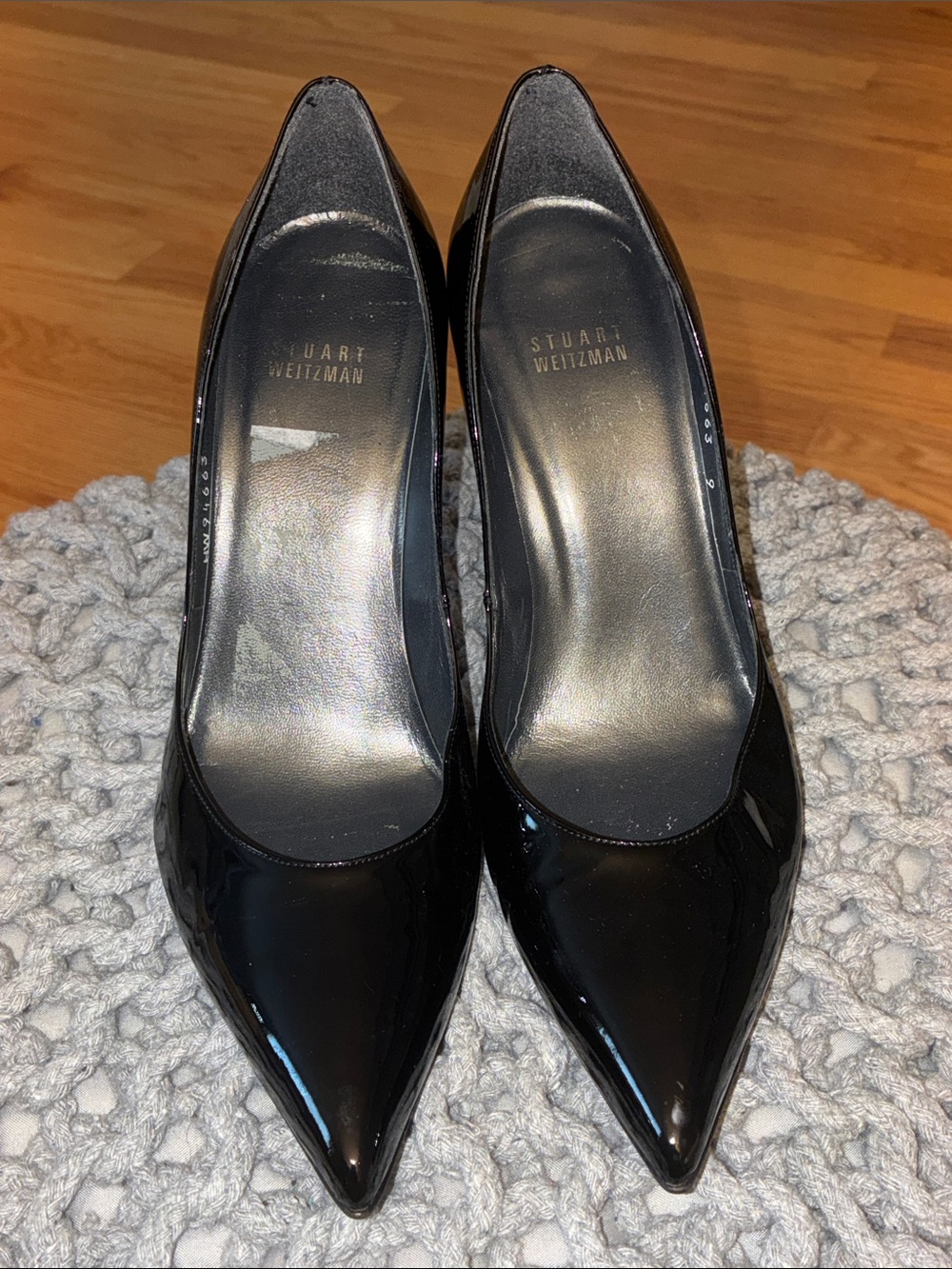 Stuart Weitzman patent leather pointed heels